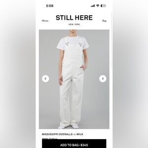 Brand New Still Here White Missisipi Overalls